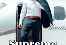 No. 1 Supreme Warrior cover has a macho man on suit alighting from a jet