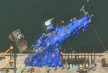 North korean warship launch