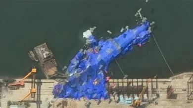 North korean warship launch